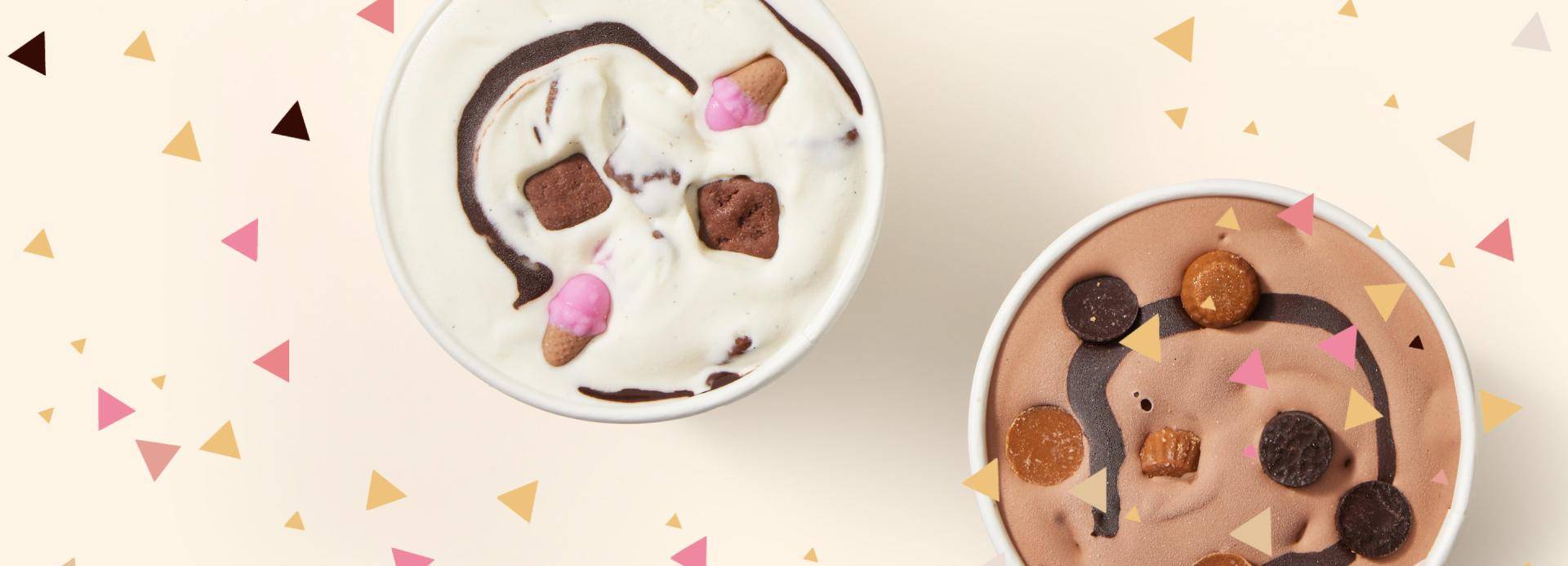 Two pints of ice cream