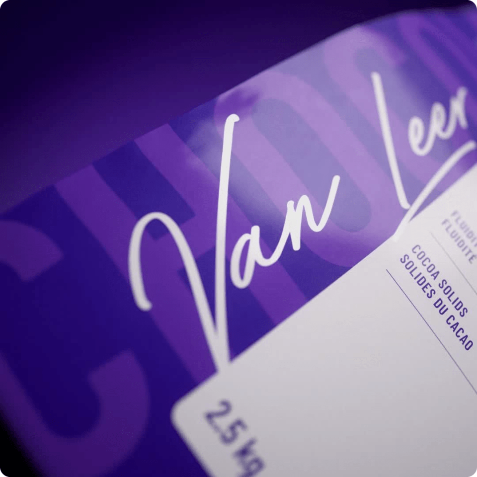 Close-up of Van Leer packaging