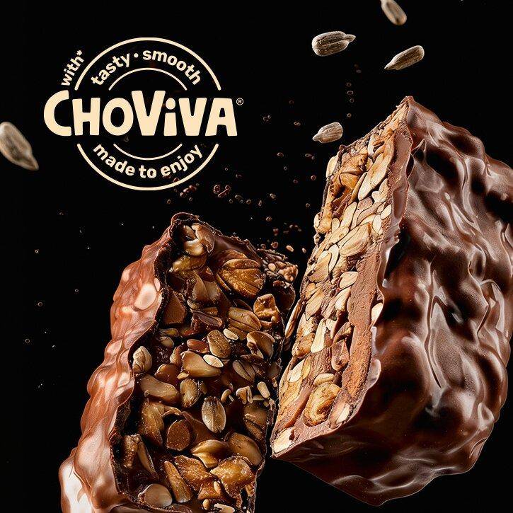 ChoViva applications and logo on a black background