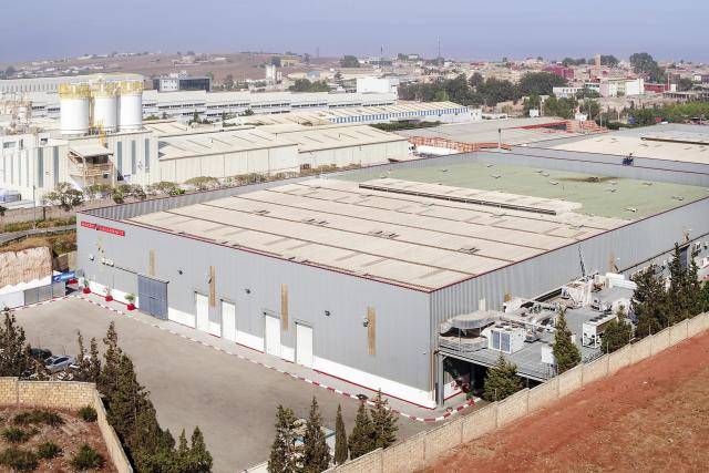 Top view of Barry Callebaut’s chocolate and compound factory in Casablanca, Morocco